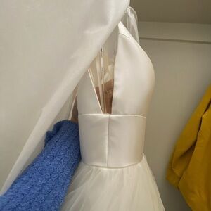 Elegant White Satin Dress